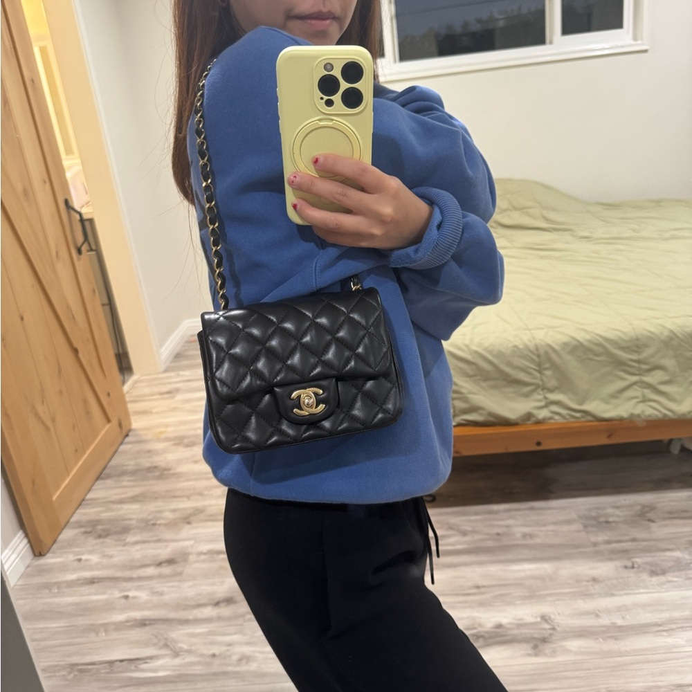 2019 Chanel Mini Classic Flap Black Lambskin LG Hardware - Picture 7 of 7